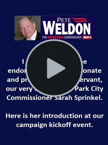 Sarah Sprinkel Endorses Pete Weldon